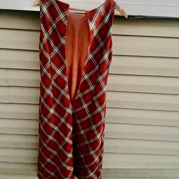 Gorgeous and Elegant Orange/Grey Plaid Dress - Trio New York - Like New! - Picture 7 of 8